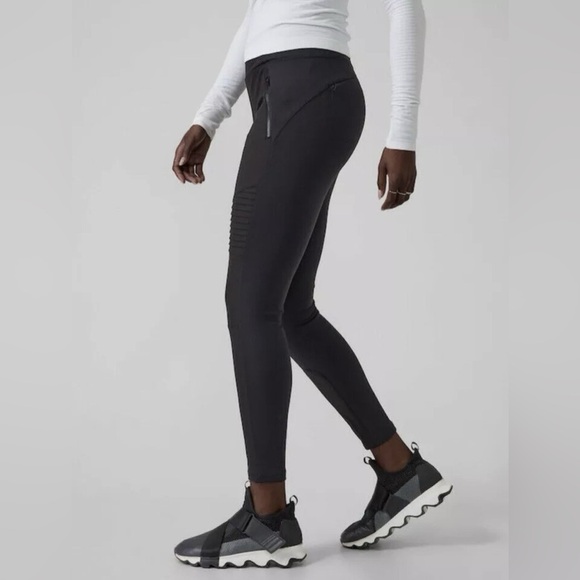 Athleta Pants - Athleta Women’s Headland Hybrid Moto Tight Leggings Black Active Leggings Size 4